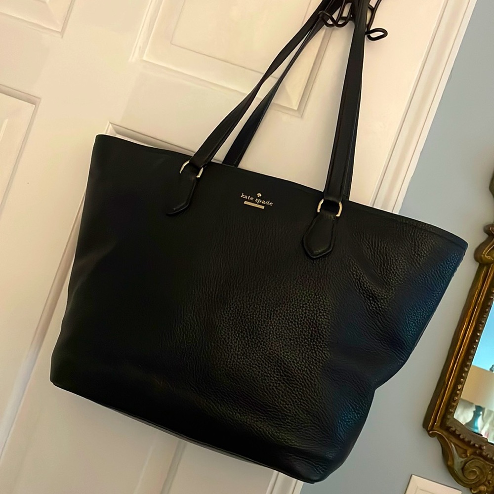 Kate space pebbled leather zipper tote
